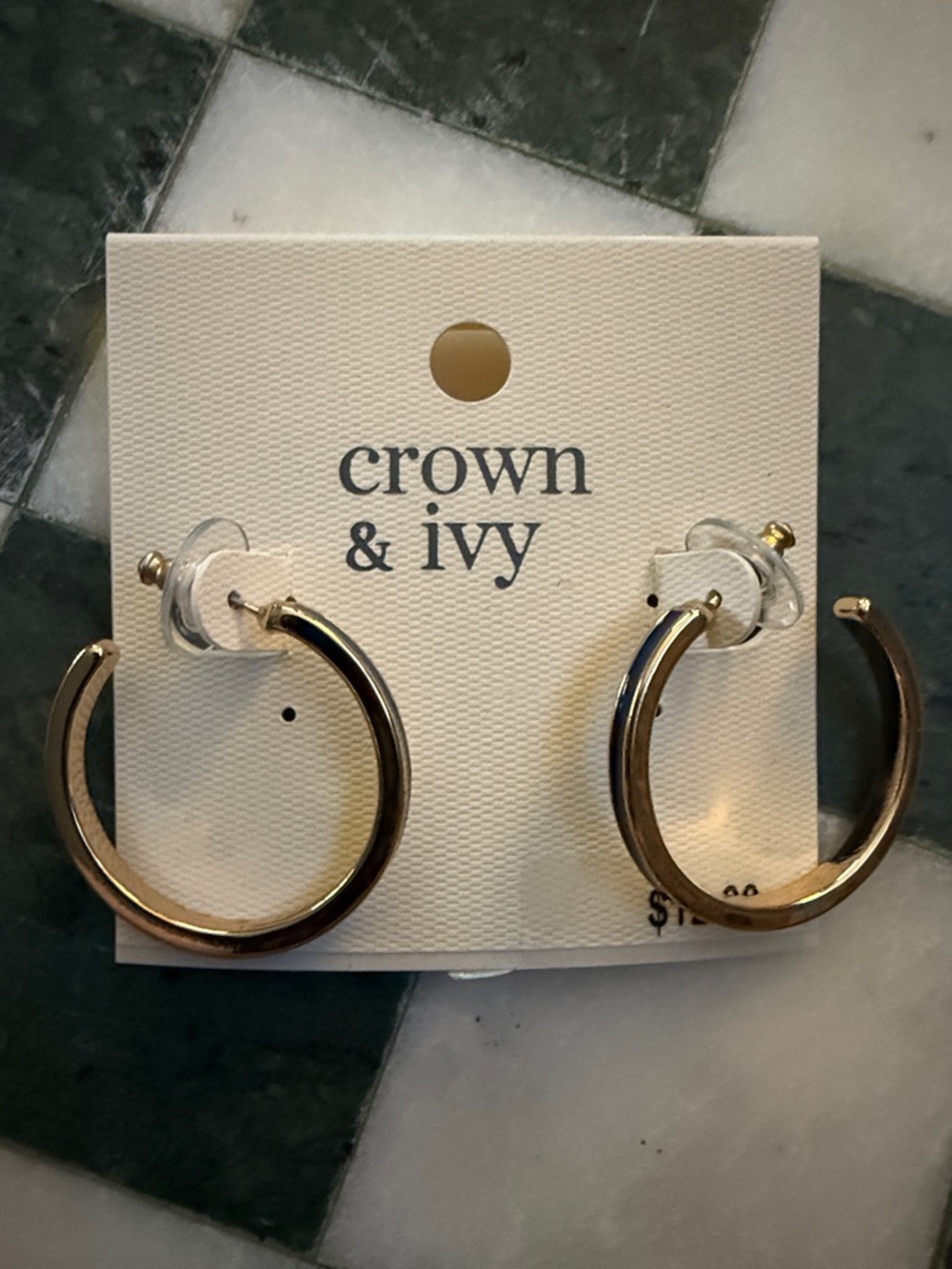 crown & ivy Shiny Gold Hoop Earrings